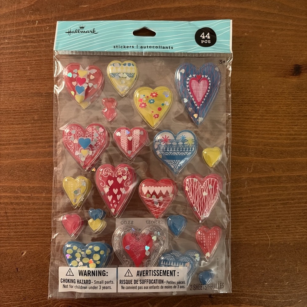 Hallmark Hearts 3D Shaker & Puffy Stickers Supply Crafts Valentine's Day